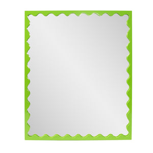 Howard Elliott Santosh Rectangular Mirror With Scalloped Frame Design For Versatile Home Decor Appeal Green Polyresin 66064mg-howard-elliott
