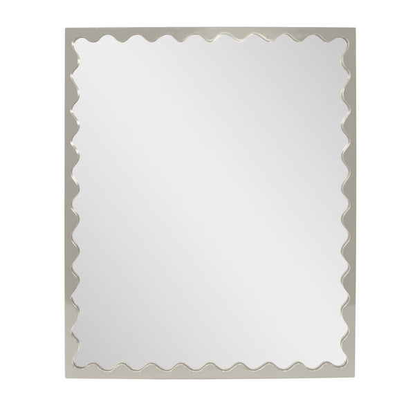 Howard Elliott Santosh Rectangular Mirror With Scalloped Frame Design For Versatile Home Decor Appeal Gray Polyresin 66064n-howard-elliott