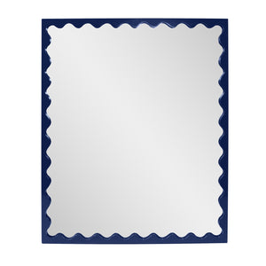 Howard Elliott Santosh Rectangular Mirror With Scalloped Frame Design For Versatile Home Decor Appeal Blue Polyresin 66064na-howard-elliott