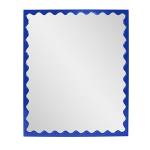 Howard Elliott Santosh Rectangular Mirror With Scalloped Frame Design For Versatile Home Decor Appeal Blue Polyresin 66064rb-howard-elliott