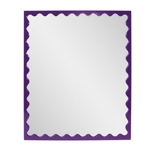 Howard Elliott Santosh Rectangular Mirror With Scalloped Frame Design For Versatile Home Decor Appeal Purple Polyresin 66064rp-howard-elliott