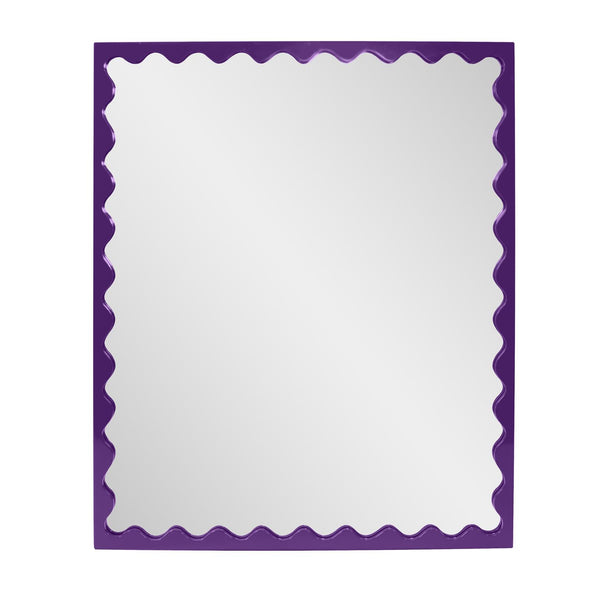 Howard Elliott Santosh Rectangular Mirror With Scalloped Frame Design For Versatile Home Decor Appeal Purple Polyresin 66064rp-howard-elliott
