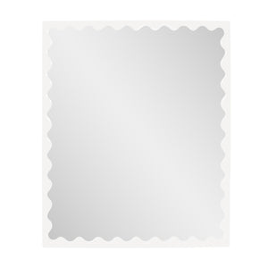 Howard Elliott Santosh Rectangular Mirror With Scalloped Frame Design For Versatile Home Decor Appeal White Polyresin 66064w-howard-elliott