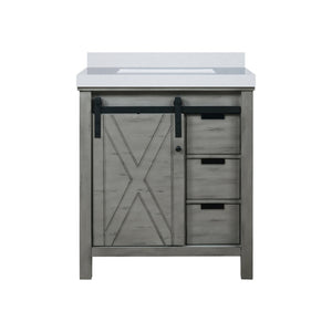 English Elm Ash Grey Bath Vanity 30" W X 22" D With Durable Cultured Marble Top & Ample Storage Solutions B2731P260109