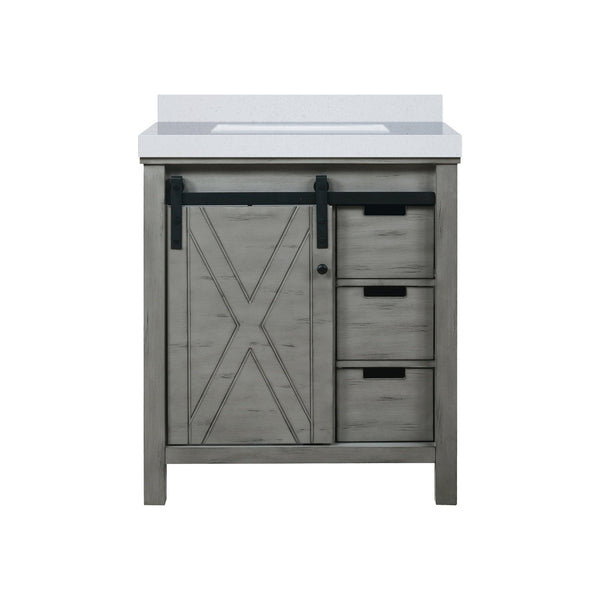 English Elm Ash Grey Bath Vanity 30" W X 22" D With Durable Cultured Marble Top & Ample Storage Solutions B2731P260109