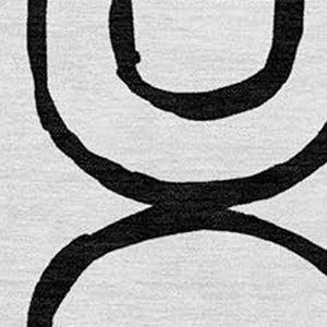 HomeRoots 8' X 10' Contemporary Black and White Geometric Area Rug – Washable, Durable for Indoor & Outdoor Spaces 660652