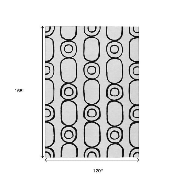 HomeRoots 10' X 14' Modern Geometric Washable Area Rug for Indoor & Outdoor Spaces - Durable & Stylish Design 660654