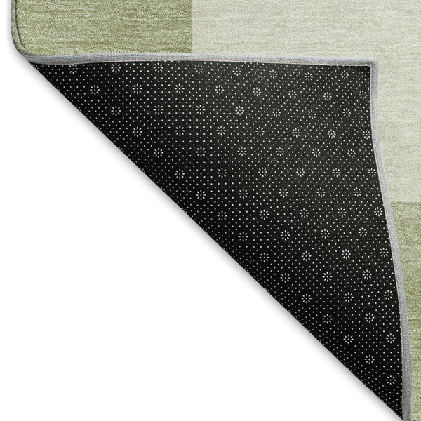 HomeRoots 8' X 10' Artichoke Green and Ivory Geometric Area Rug - Washable, Durable for Indoor & Outdoor Use 660658