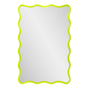 Howard Elliott Maya Rectangular Waved Edge Mirror - Vibrant Scalloped Frame For A Whimsical Touch In Any Room Green Polyresin 66065mg-howard-elliott