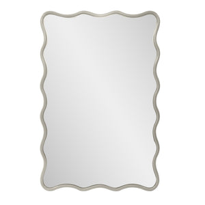 Howard Elliott Maya Rectangular Waved Edge Mirror - Vibrant Scalloped Frame For A Whimsical Touch In Any Room Gray Polyresin 66065n-howard-elliott