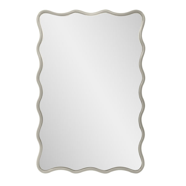 Howard Elliott Maya Rectangular Waved Edge Mirror - Vibrant Scalloped Frame For A Whimsical Touch In Any Room Gray Polyresin 66065n-howard-elliott