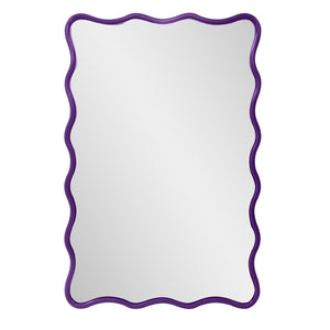 Howard Elliott Maya Rectangular Waved Edge Mirror - Vibrant Scalloped Frame For A Whimsical Touch In Any Room Purple Polyresin 66065rp-howard-elliott