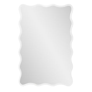 Howard Elliott Maya Rectangular Waved Edge Mirror - Vibrant Scalloped Frame For A Whimsical Touch In Any Room White Polyresin 66065w-howard-elliott