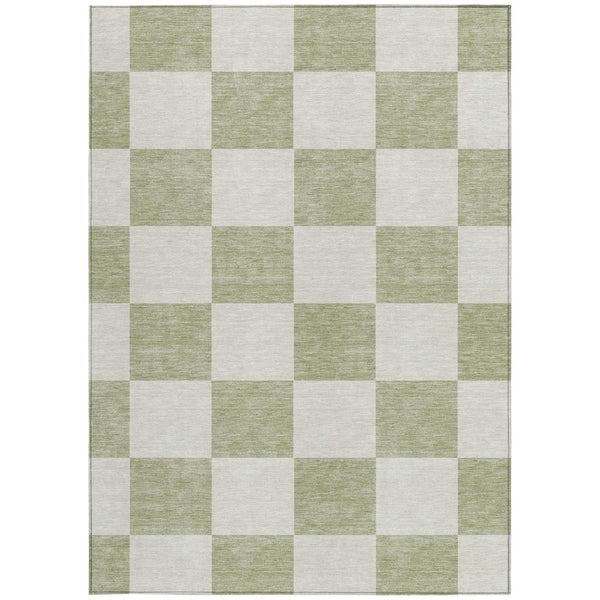 HomeRoots 10' Artichoke Green & Ivory Geometric Washable Rug – Durable Indoor/Outdoor Style for Every Space 660660