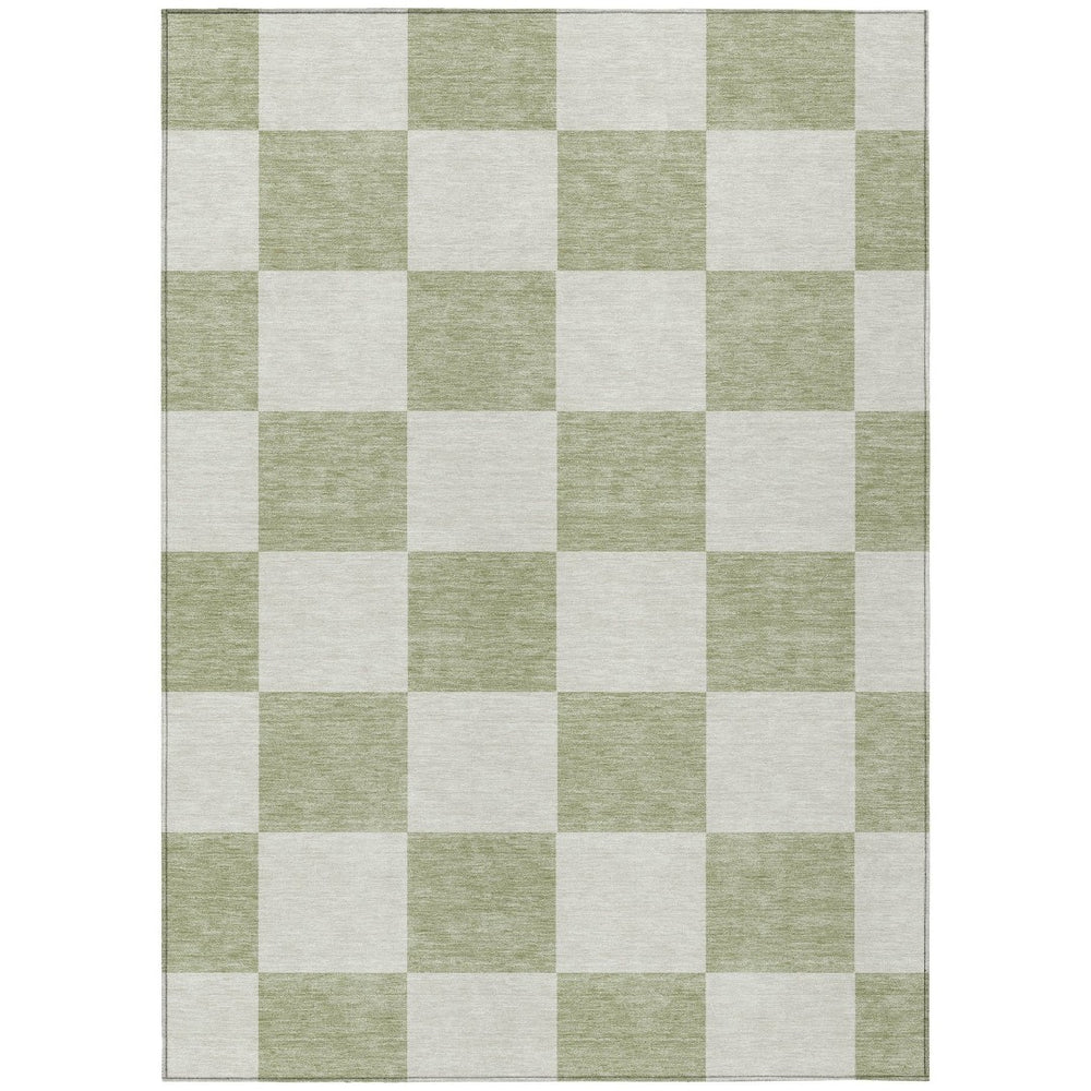 HomeRoots 10' Artichoke Green & Ivory Geometric Washable Rug – Durable Indoor/Outdoor Style for Every Space 660660