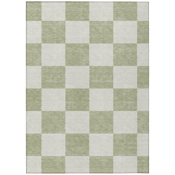 HomeRoots 10' Artichoke Green & Ivory Geometric Washable Rug – Durable Indoor/Outdoor Style for Every Space 660660