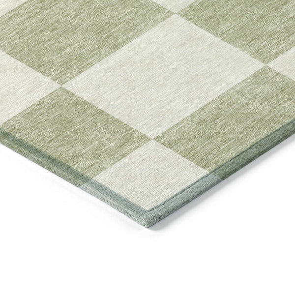 HomeRoots 10' Artichoke Green & Ivory Geometric Washable Rug – Durable Indoor/Outdoor Style for Every Space 660660