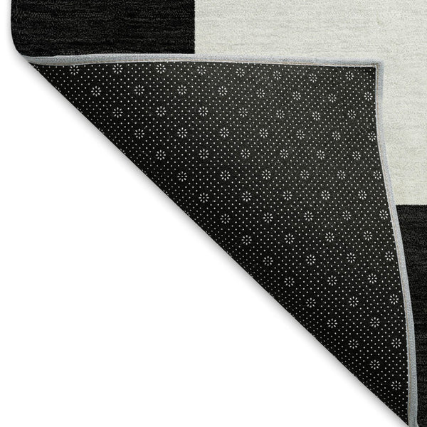 HomeRoots 10' X 14' Stylish Black and White Geometric Area Rug - Durable, Washable, Perfect for Indoor & Outdoor Use 660666