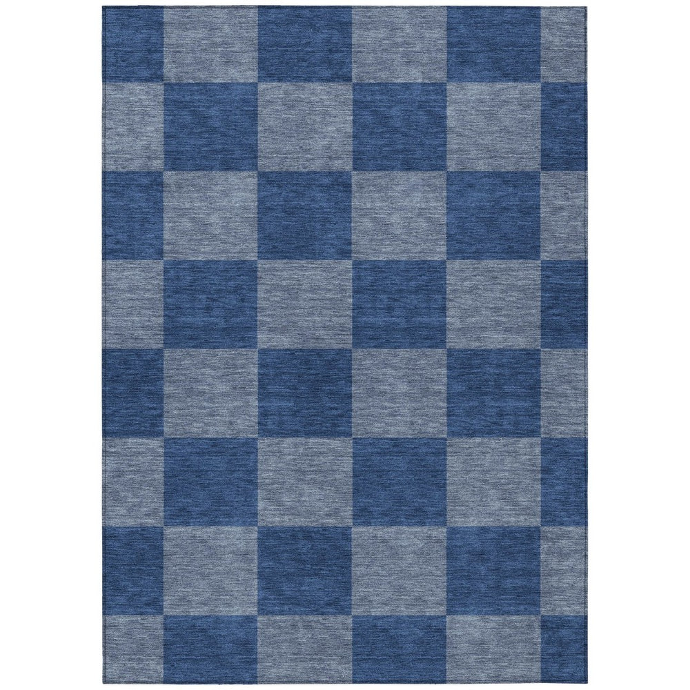 HomeRoots 9' Modern Blue and Gray Geometric Area Rug - Stylish, Washable, and Durable for Indoor/Outdoor Use 660671