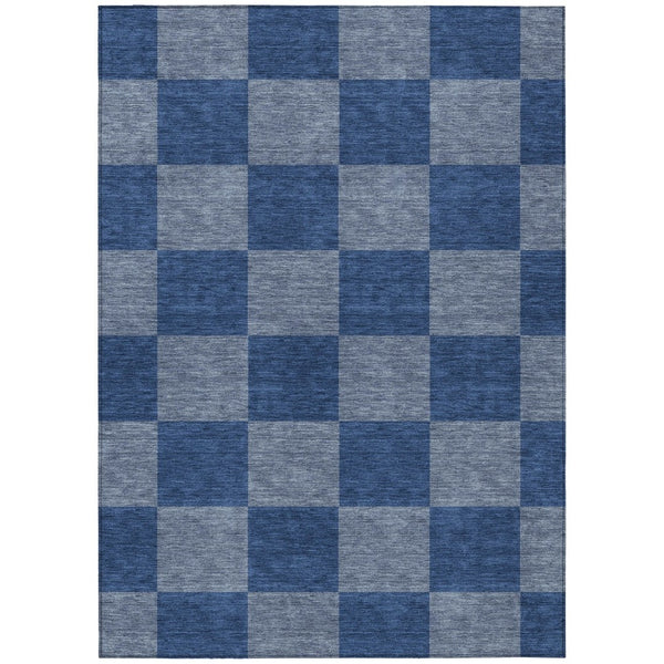 HomeRoots 9' Modern Blue and Gray Geometric Area Rug - Stylish, Washable, and Durable for Indoor/Outdoor Use 660671