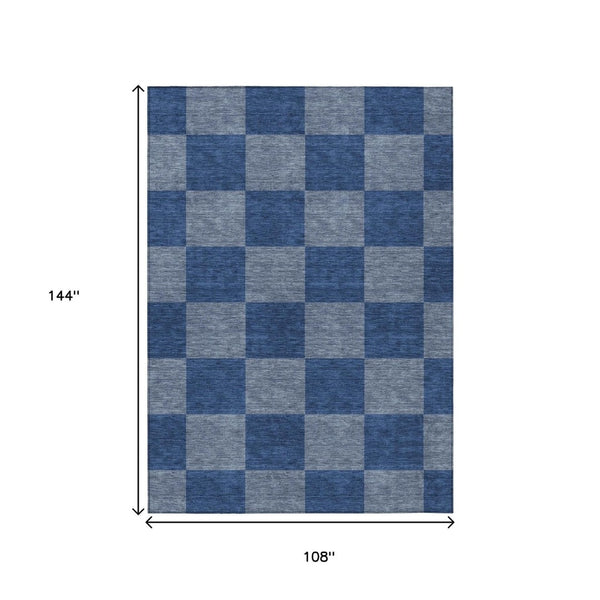 HomeRoots 9' Modern Blue and Gray Geometric Area Rug - Stylish, Washable, and Durable for Indoor/Outdoor Use 660671