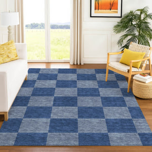 HomeRoots 9' Modern Blue and Gray Geometric Area Rug - Stylish, Washable, and Durable for Indoor/Outdoor Use 660671