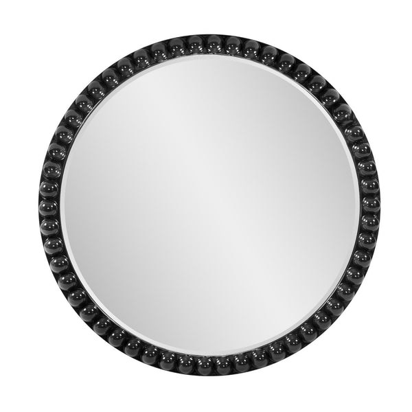 Howard Elliott Varsha Round Oversized Beaded Mirror – Customizable Elegance For Your Timeless Home Decor Black Polyresin 66067bl-howard-elliott