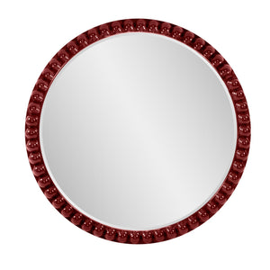 Howard Elliott Varsha Round Oversized Beaded Mirror – Customizable Elegance For Your Timeless Home Decor Red Polyresin 66067bu-howard-elliott