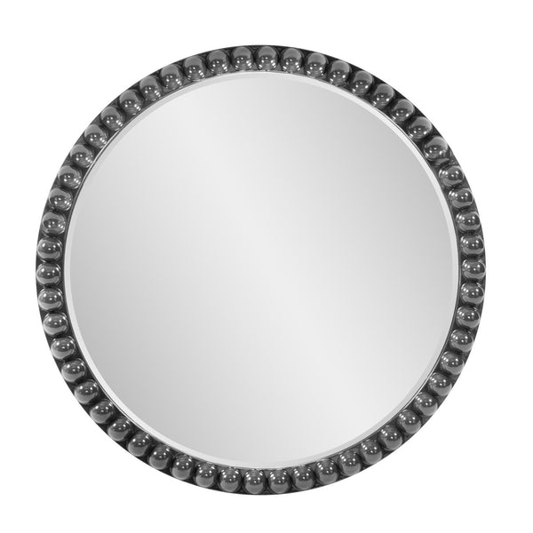 Howard Elliott Varsha Round Oversized Beaded Mirror – Customizable Elegance For Your Timeless Home Decor Gray Polyresin 66067ch-howard-elliott