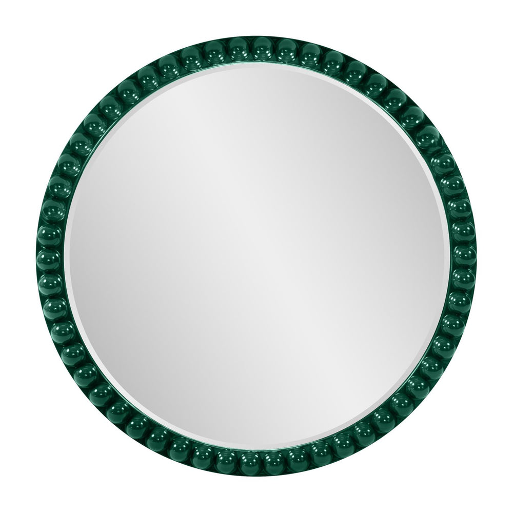 Howard Elliott Varsha Round Oversized Beaded Mirror – Customizable Elegance For Your Timeless Home Decor Green Polyresin 66067hg-howard-elliott