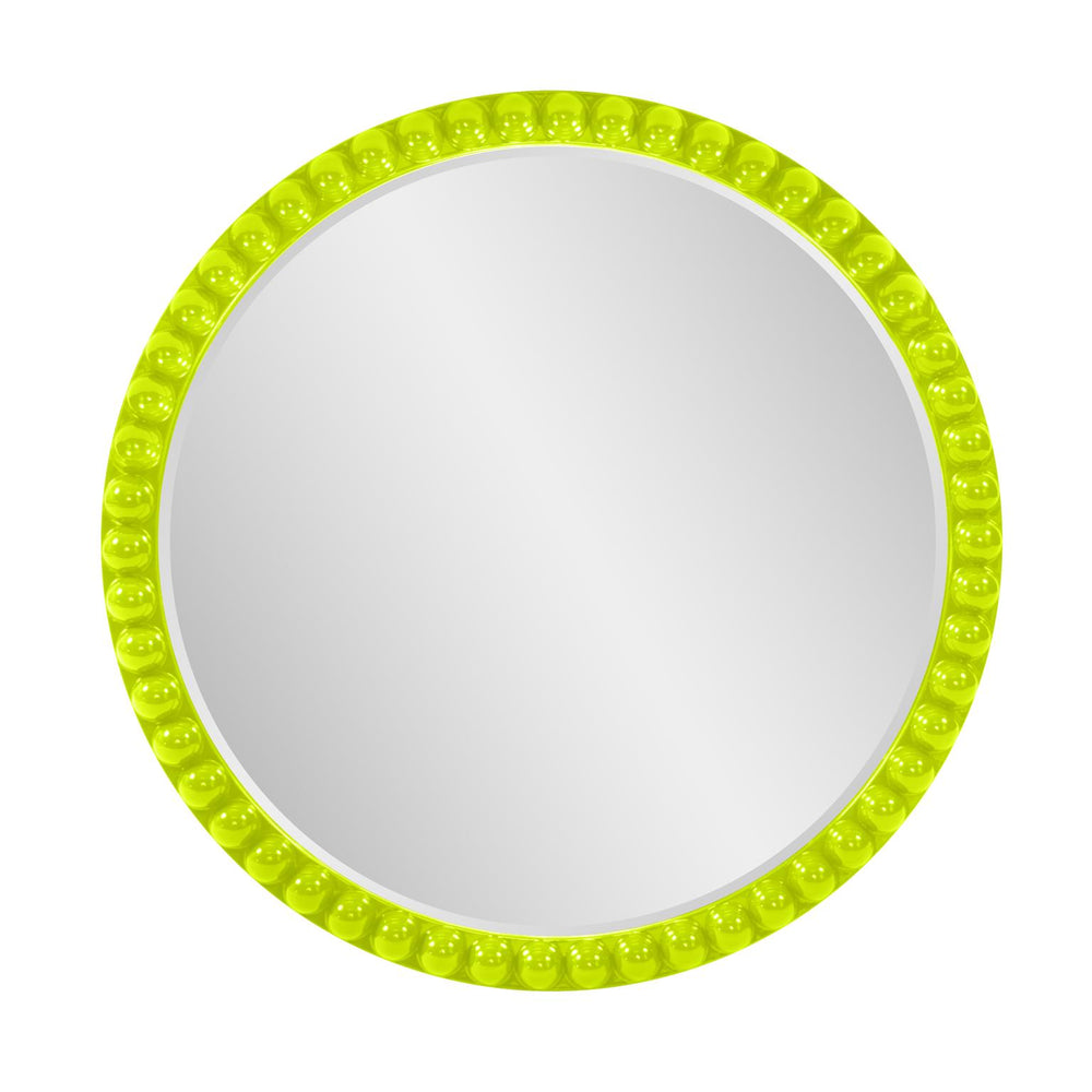 Howard Elliott Varsha Round Oversized Beaded Mirror – Customizable Elegance For Your Timeless Home Decor Green Polyresin 66067hg-howard-elliott