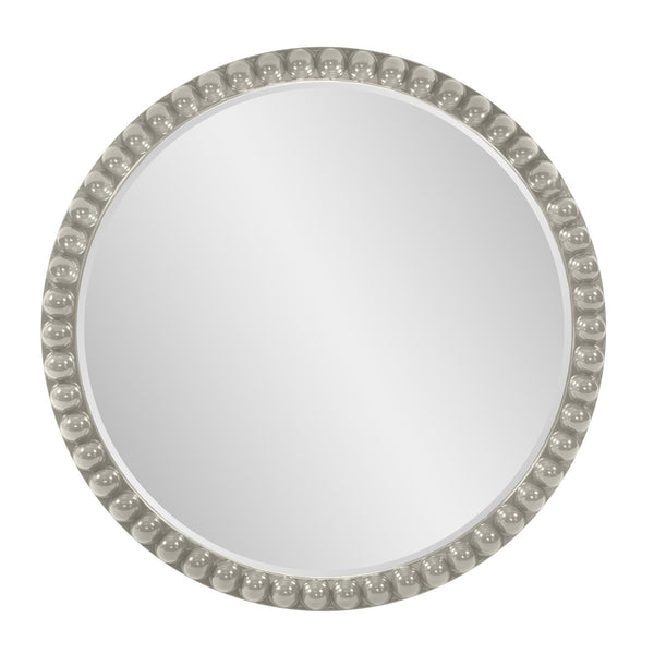 Howard Elliott Varsha Round Oversized Beaded Mirror – Customizable Elegance For Your Timeless Home Decor Gray Polyresin 66067n-howard-elliott