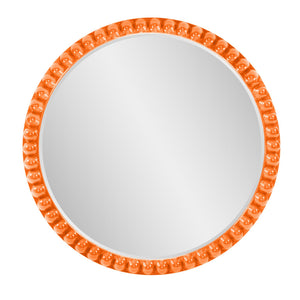 Howard Elliott Varsha Round Oversized Beaded Mirror – Customizable Elegance For Your Timeless Home Decor Orange Polyresin 66067o-howard-elliott