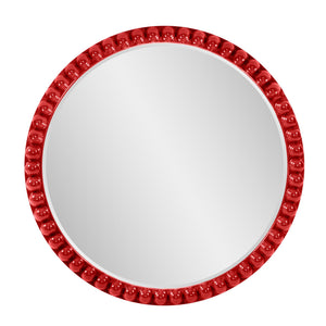 Howard Elliott Varsha Round Oversized Beaded Mirror – Customizable Elegance For Your Timeless Home Decor Red Polyresin 66067r-howard-elliott