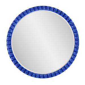 Howard Elliott Varsha Round Oversized Beaded Mirror – Customizable Elegance For Your Timeless Home Decor Blue Polyresin 66067rb-howard-elliott