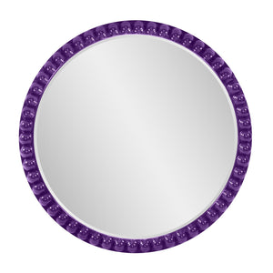 Howard Elliott Varsha Round Oversized Beaded Mirror – Customizable Elegance For Your Timeless Home Decor Purple Polyresin 66067rp-howard-elliott