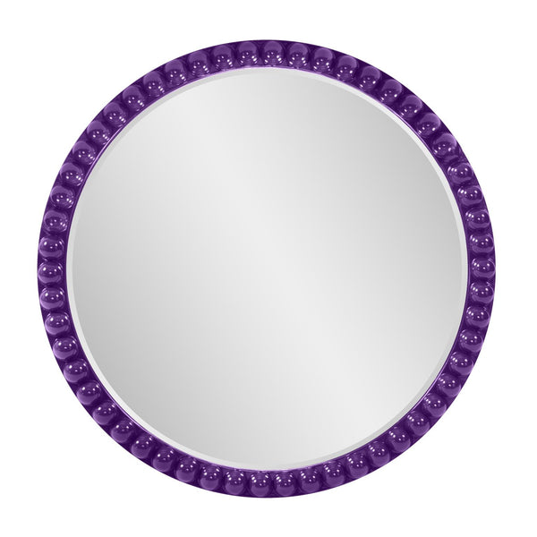 Howard Elliott Varsha Round Oversized Beaded Mirror – Customizable Elegance For Your Timeless Home Decor Purple Polyresin 66067rp-howard-elliott