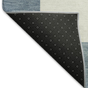 HomeRoots 8' X 10' Denim Blue & Ivory Geometric Rug - Stylish, Washable, Stain-Resistant for Indoor & Outdoor Use 660688