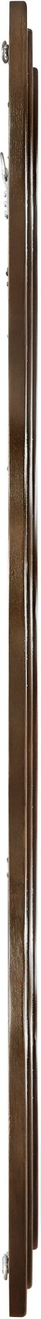 Meridian Furniture Bellagio Art Deco Sculptural Oak Veneer Wall Mirror with Curved Frame for Modern Interiors Brown 66068Brown-M
