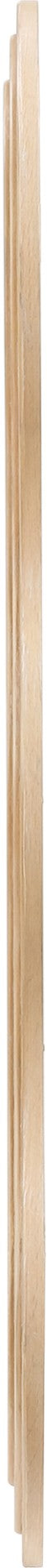 Meridian Furniture Bellagio Art Deco Sculptural Oak Veneer Wall Mirror with Curved Frame for Modern Interiors Natural 66068Oak-M