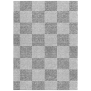 HomeRoots 8' X 10' Gray and Pewter Geometric Area Rug - Stylish, Washable Indoor/Outdoor Rug for Any Space 660694