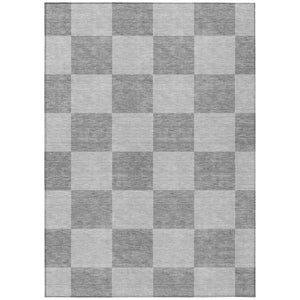 HomeRoots 10' Gray and Pewter Geometric Washable Area Rug - Versatile Indoor/Outdoor Decor for Modern Spaces 660696