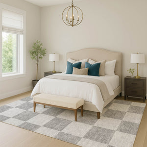 HomeRoots 10' Gray and Pewter Geometric Washable Area Rug - Versatile Indoor/Outdoor Decor for Modern Spaces 660696