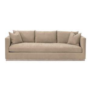 Essentials for Living Siena Plinth Base Sofa with Stain Resistant Fabric and Oak Wood Legs for Living Rooms 6607-3.CAM/NG