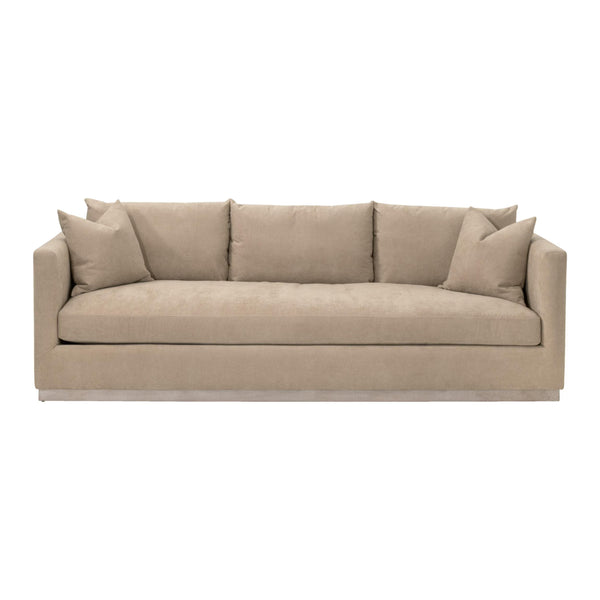 Essentials for Living Siena Plinth Base Sofa with Stain Resistant Fabric and Oak Wood Legs for Living Rooms 6607-3.CAM/NG