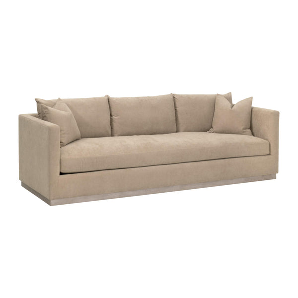 Essentials for Living Siena Plinth Base Sofa with Stain Resistant Fabric and Oak Wood Legs for Living Rooms 6607-3.CAM/NG