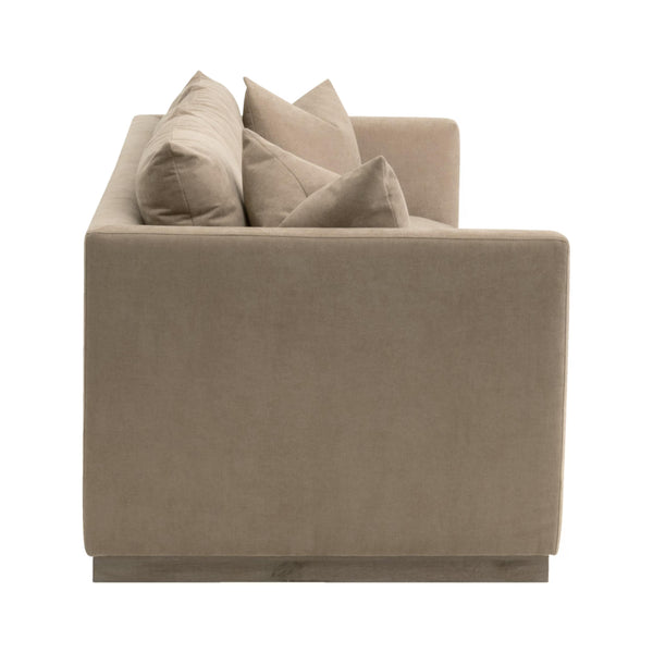 Essentials for Living Siena Plinth Base Sofa with Stain Resistant Fabric and Oak Wood Legs for Living Rooms 6607-3.CAM/NG
