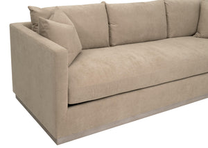 Essentials for Living Siena Plinth Base Sofa with Stain Resistant Fabric and Oak Wood Legs for Living Rooms 6607-3.CAM/NG