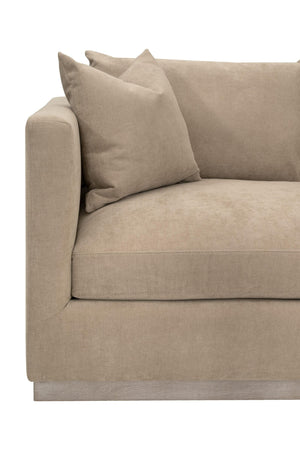 Essentials for Living Siena Plinth Base Sofa with Stain Resistant Fabric and Oak Wood Legs for Living Rooms 6607-3.CAM/NG