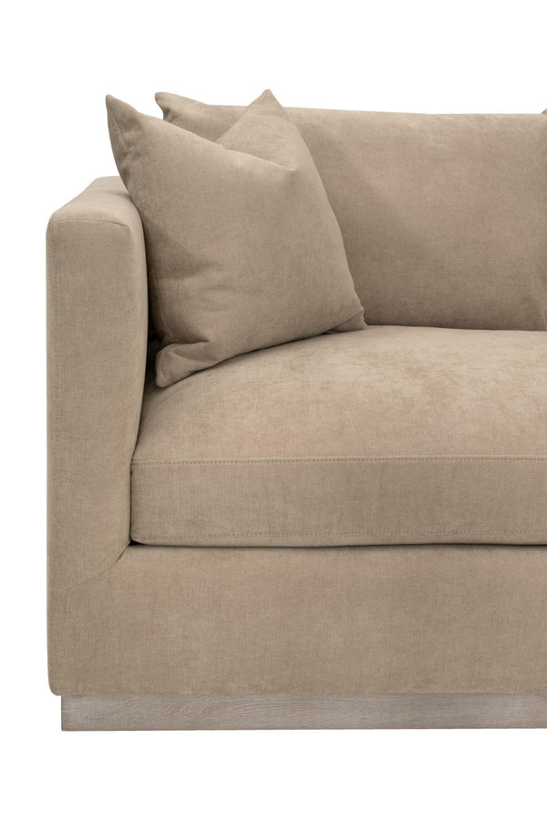 Essentials for Living Siena Plinth Base Sofa with Stain Resistant Fabric and Oak Wood Legs for Living Rooms 6607-3.CAM/NG